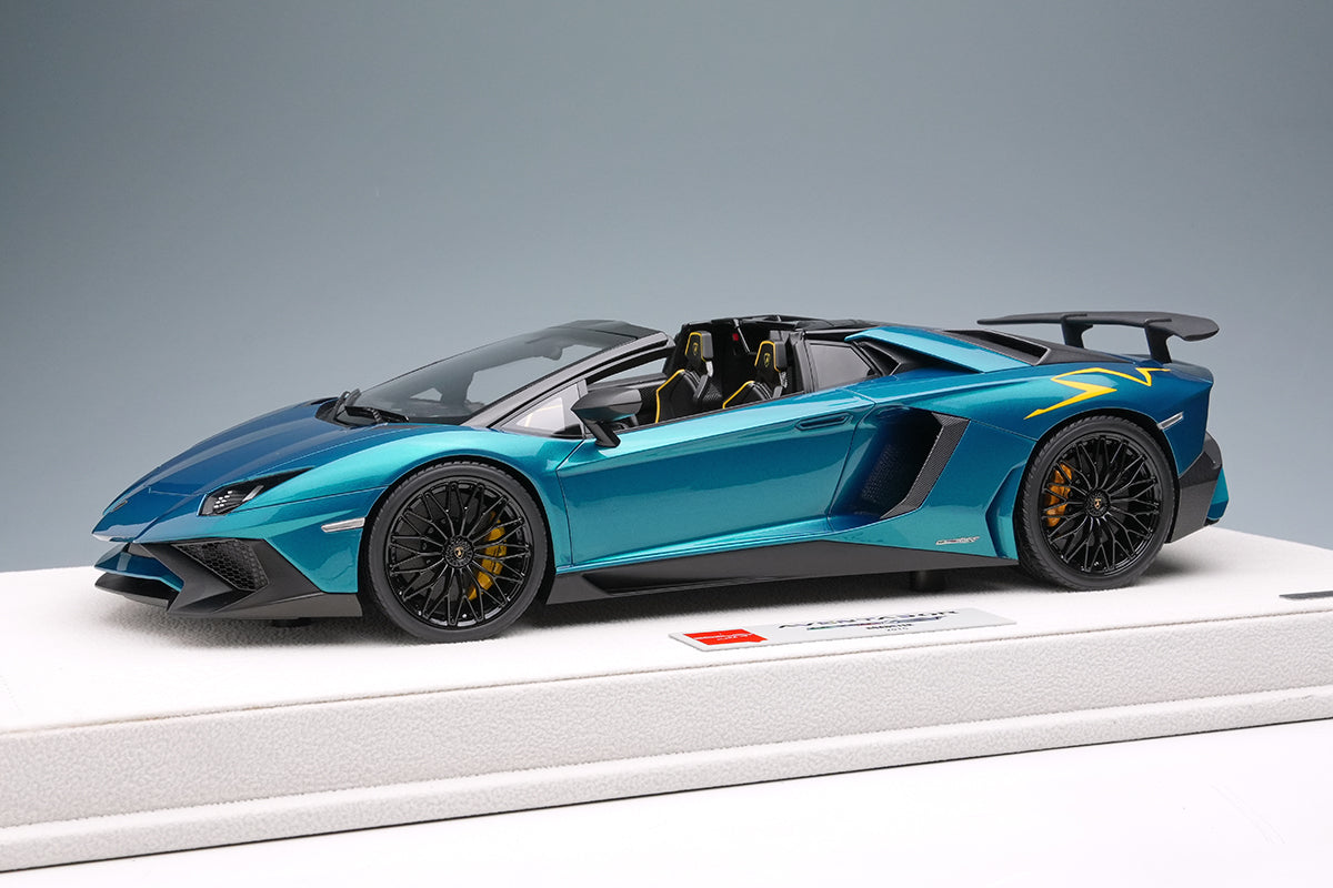 EML007D EIDOLON 1/43 Lamborghini Aventador LP750-4 SV Roadster 2015 アルテミスグリーン(イエローラージSVロゴ)