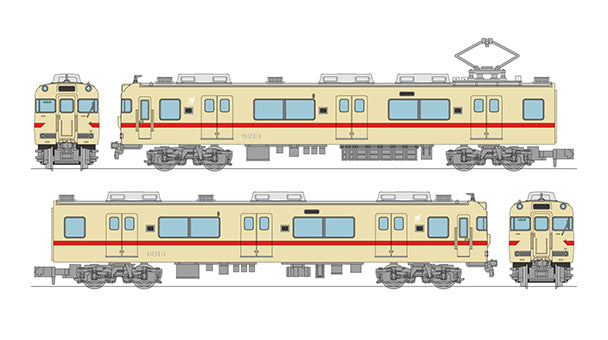 334187 鉄道コレクション 名古屋鉄道6000系 (ストロークリーム×赤帯・6013編成)2両セット