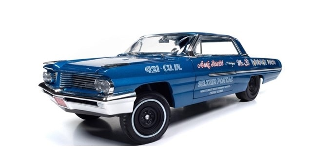 AW323 AUTOWORLD 1/18 1962 ポンティアック カタリナ レジェンド オブ ザ クォーター マイル コード E エンサインブルー