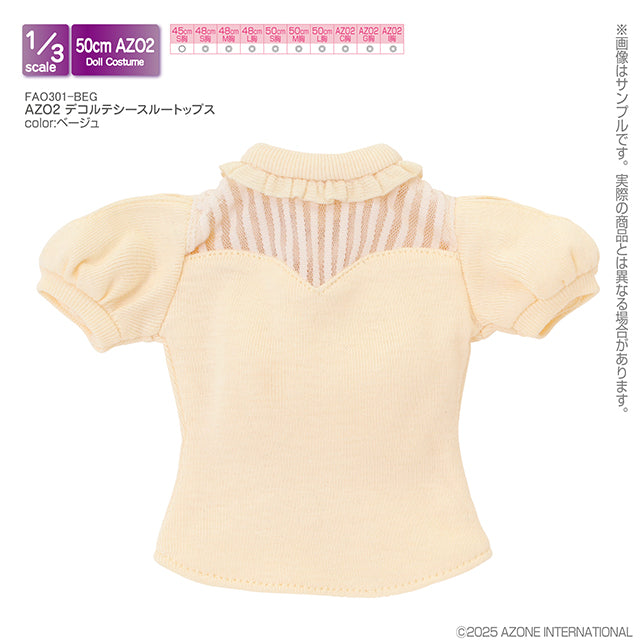 FAO301-BEG AZO2 デコルテシースルートップス ベージュ