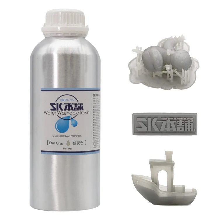 SK09WL 3Dプリンター用レジン SK水洗いレジン 1000g 銀灰色
