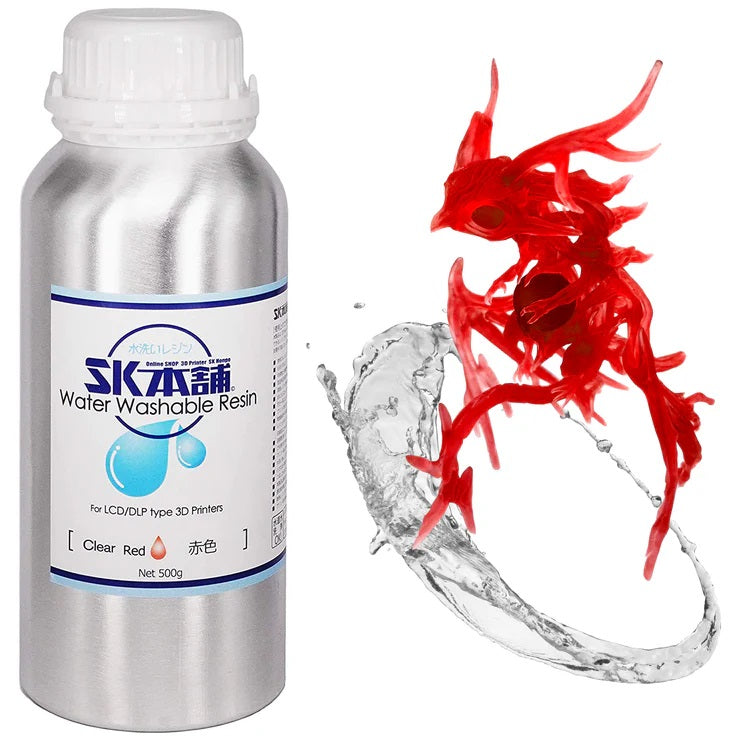 SK07WL 3Dプリンター用レジン SK水洗いレジン 1000g 赤色