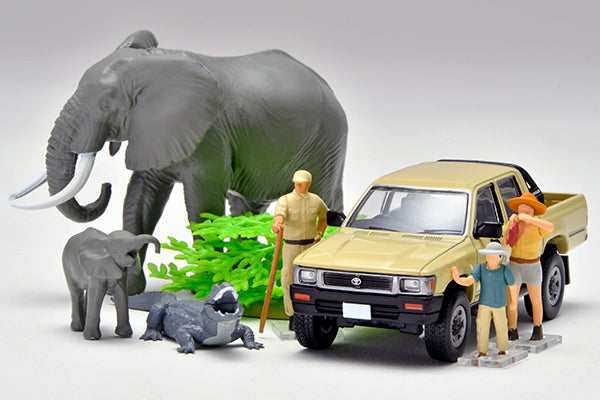 海洋堂×トミカリミテッド ヴィンテージ ジオコレ64 #カースナップ29a サファリ2 (トヨタ ハイラックス4WDピックアップ ダブルキャブ付属)