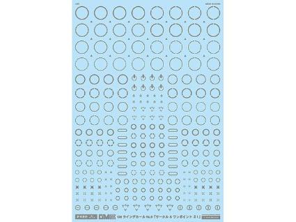 GM-646 FREE GM ラインデカール No.9「サークル & ワンポイント #1 」グレー