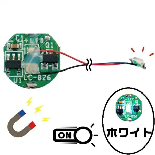 ADMGLWWH 磁気スイッチ付LEDモジュールリード線仕様 ホワイト