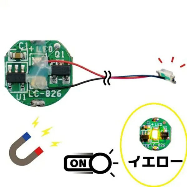 ADMGLWYE 磁気スイッチ付LEDモジュールリード線仕様 イエロー