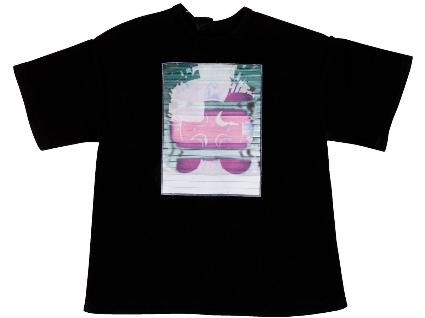 AZO2 ビッグシルエットTシャツ~Photo art~ ブラック×スプラッシュ