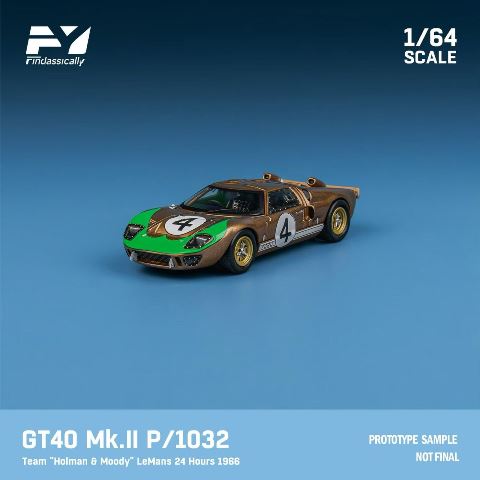 FY64089 Finclassically 1/64 GT40 Mk.II P1032 'Holman & Moody' LeMans 24 Hours 1966 #4 Brown