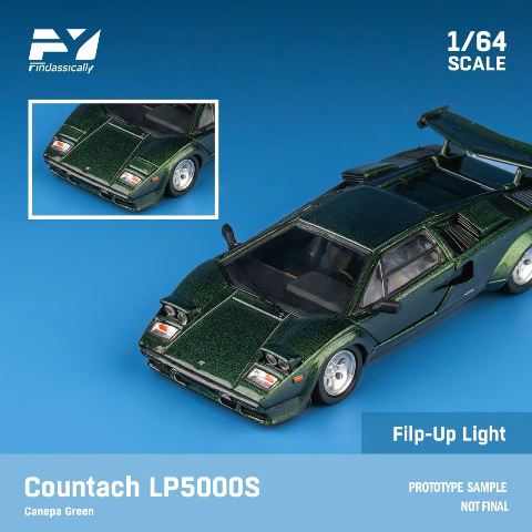 FY64091 Finclassically 1/64 Countach LP5000S Canepa green with wing