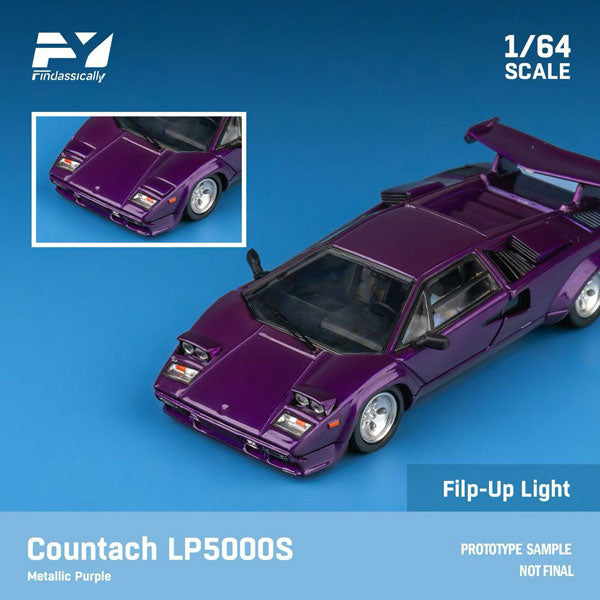 FY64092 Finclassically 1/64 Countach LP5000S Metallic purple with wing