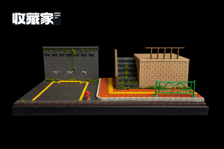 SCJ82006 収蔵家 1/64 都市情景 駐車場と階段 クリアケース付