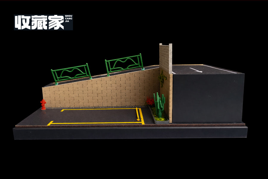 SCJ82008 収蔵家 1/64 都市情景 駐車場と坂道 クリアケース付