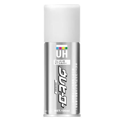 斉藤塗料 ウレヒーロースプレー メッキシルバー 100ml