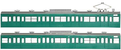 18019 国鉄(JR)103系<低運・非ユニット窓・冷改車・エメラルドグリーン> 増結用モハ2両ボディキット