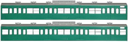 18020 国鉄(JR)103系<低運・非ユニット窓・冷改車・エメラルドグリーン> 増結用サハ2両ボディキット