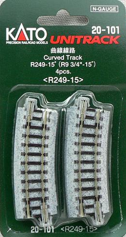 20-101 曲線線路 R249-15° (4本入)