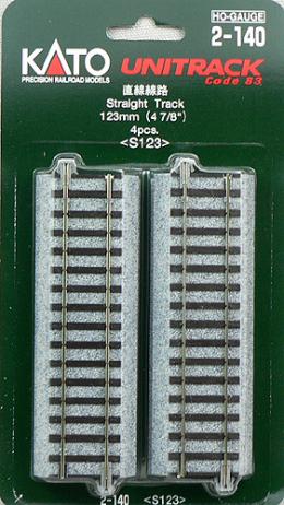 2-140 (HO) 直線線路 123mm (4本入)