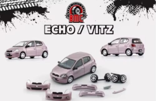 64B0375 BMC 1/64 トヨタ 1998 ヴィッツ/エコー 5ドア ピンク RHD