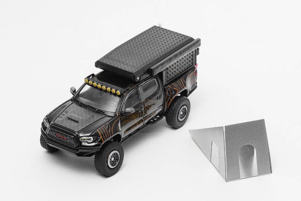 KS076-531 GCD 1/64 トヨタ TACOMA TRD Pro 2022 (キャンパーバン) ブラック/アート