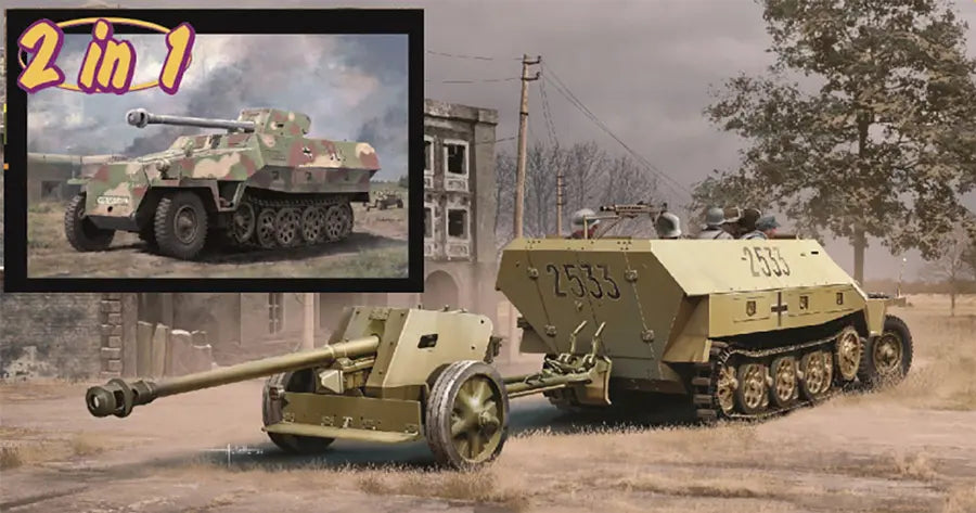 DR6664SP ドラゴン 1/35 WW.II ドイツ軍 Sd.Kfz.251/1 D型 & Pak40/パックワーゲン 2in1 アルミ砲身/EZトラク/3Dプリント
