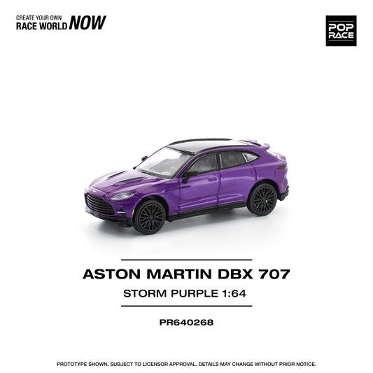 PR640268  POP RACE 1/64 ASTON MARTIN DBX 707 - STORM PURPLE