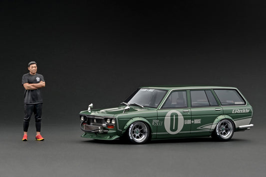 IG3148 IGモデル 1/18 Datsun Bluebird (510) Wagon Green Metallic   With Mr. Jun Imai