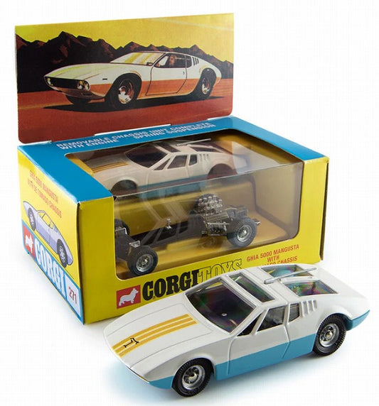 CG54321008 コーギ 1/44 #271 ギア 5000 マングスタ(デ・ト・マソ シャーシ付) ホワイト/ブルー