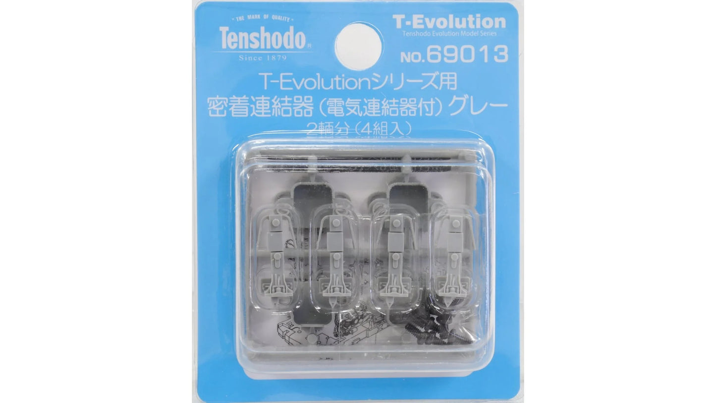 69013 T-Evolution用 密着連結器 (電気連結器付)グレー 2輌分(4個入)