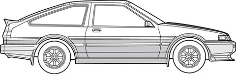 峠-3EX-1 1/24 峠シリーズNo.3 EX-1 トヨタ ハチロクトレノAE86(カーボンボンネットデカール付き)