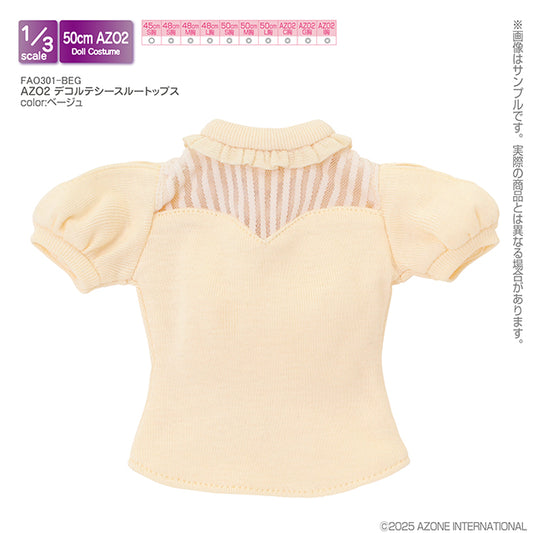 FAO301-BEG AZO2 デコルテシースルートップス ベージュ