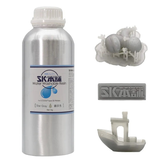 SK09WL 3Dプリンター用レジン SK水洗いレジン  1000g 銀灰色