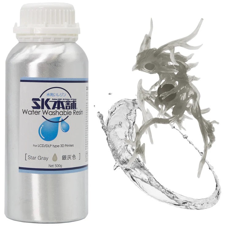 SK09W 3Dプリンター用レジン SK水洗いレジン  500g 銀灰色