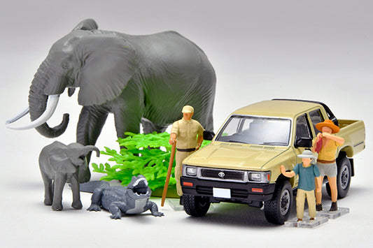 海洋堂×トミカリミテッド ヴィンテージ ジオコレ64 #カースナップ29a サファリ2 (トヨタ ハイラックス4WDピックアップ ダブルキャブ付属)