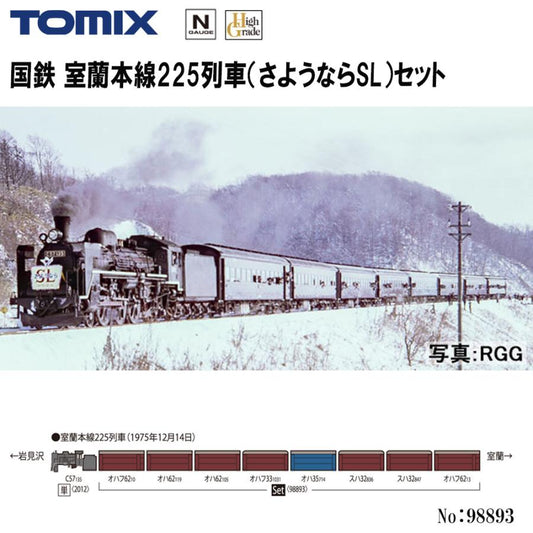 98893 室蘭本線225列車(さようならSL)セット(8両)