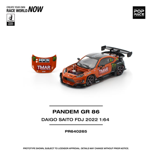 PR640265 POP RACE 1/64 PANDEM GR86 DAIGO SAITO FORMULA DRIFT JAPAN 2022