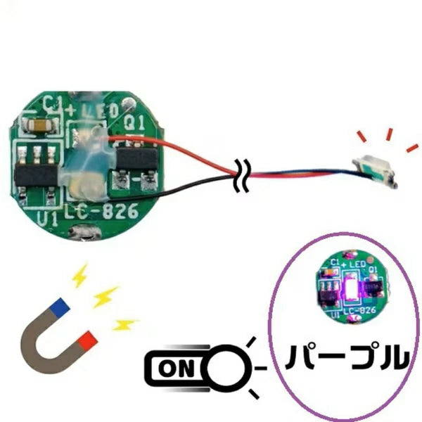 ADMGLWPR 磁気スイッチ付LEDモジュールリード線仕様 パープル