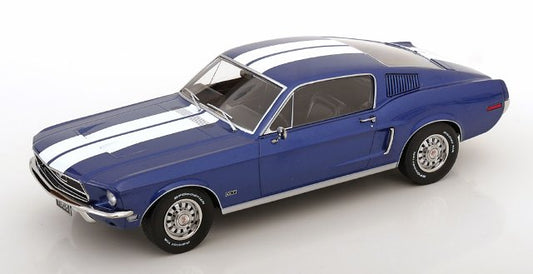 KKDC181394 KKscale 1/18 フォード マスタング GT Fastback 1968 ブルーメタリック/ホワイト