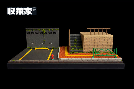 SCJ82006 収蔵家 1/64 都市情景 駐車場と階段 クリアケース付