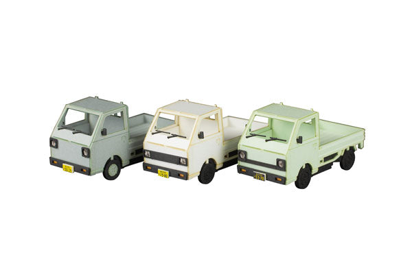 MS097 1/80ペーパーキット まちかどアクセサリーシリーズ 軽トラック(白・シルバー・淡草)