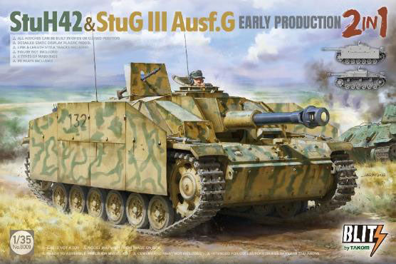 TKOB8009 タコム 1/35 10.5cm突撃榴弾砲42 & III号突撃砲G型 初期型 2 in 1