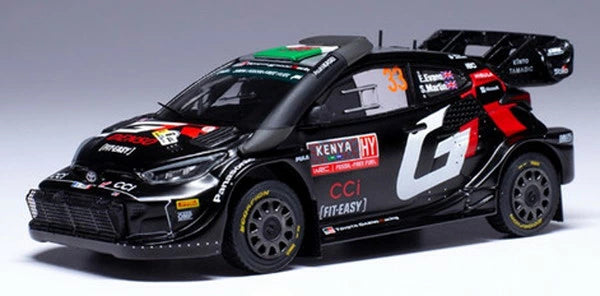RAM937C IXO 1/43 トヨタGRヤリス ラリー1 ハイブリッド  2024年 サファリラリーケニア #33  エルフィン・エバンス/スコット・マーティン