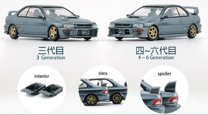64B0230 BM CREATIONS 1/64 スバル インプレッサ  WRX Type-R 3. 4-6 gen. ドルフィングレー (LHD)