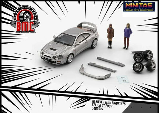 64B0415 BMC 1/64 トヨタ セリカ GT- 4 フィギュア付 シルバー RHD
