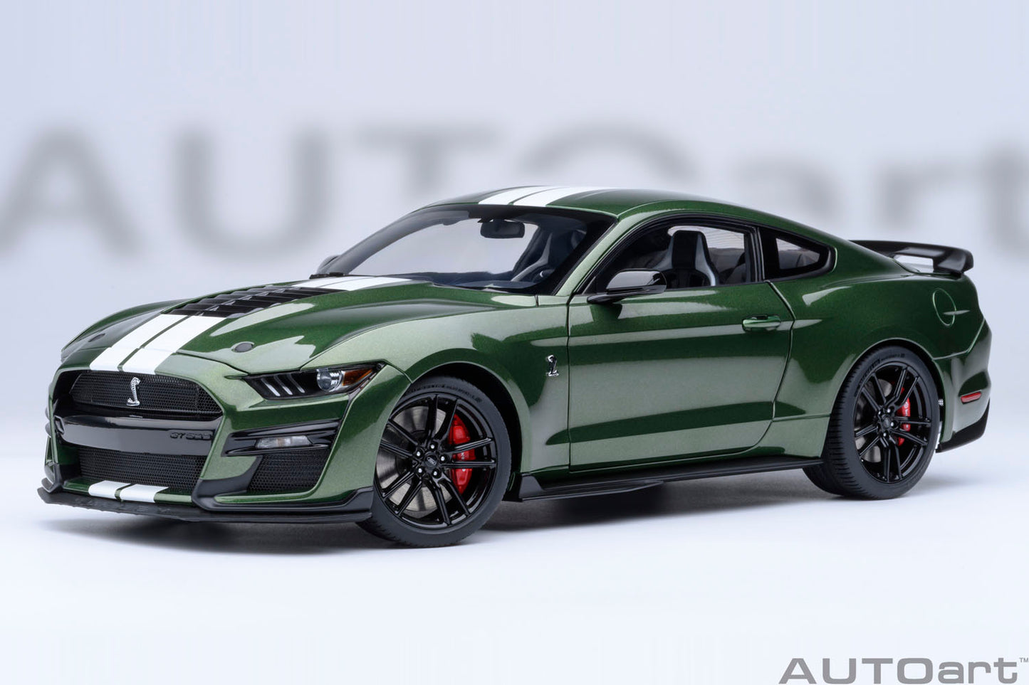 73097 1/18 フォード マスタング シェルビー GT500 (グリーン/ホワイト・ストライプ)