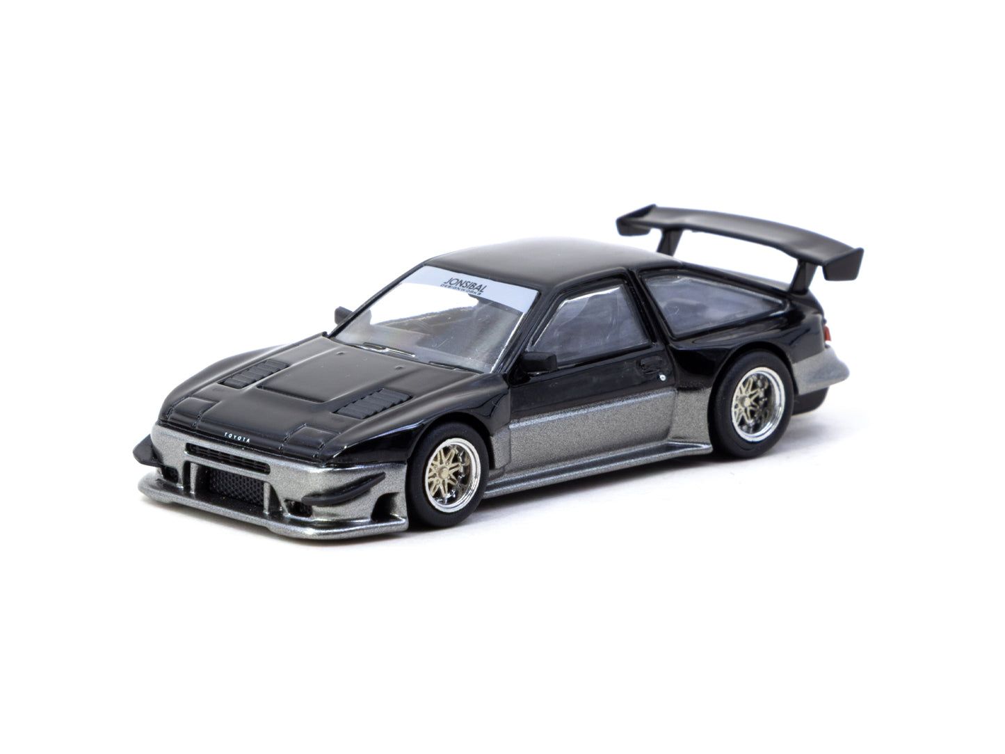 T64G-060-BG Tarmac Works 1/64 Toyota Sprinter Trueno AE86 Widebody Black / Grey